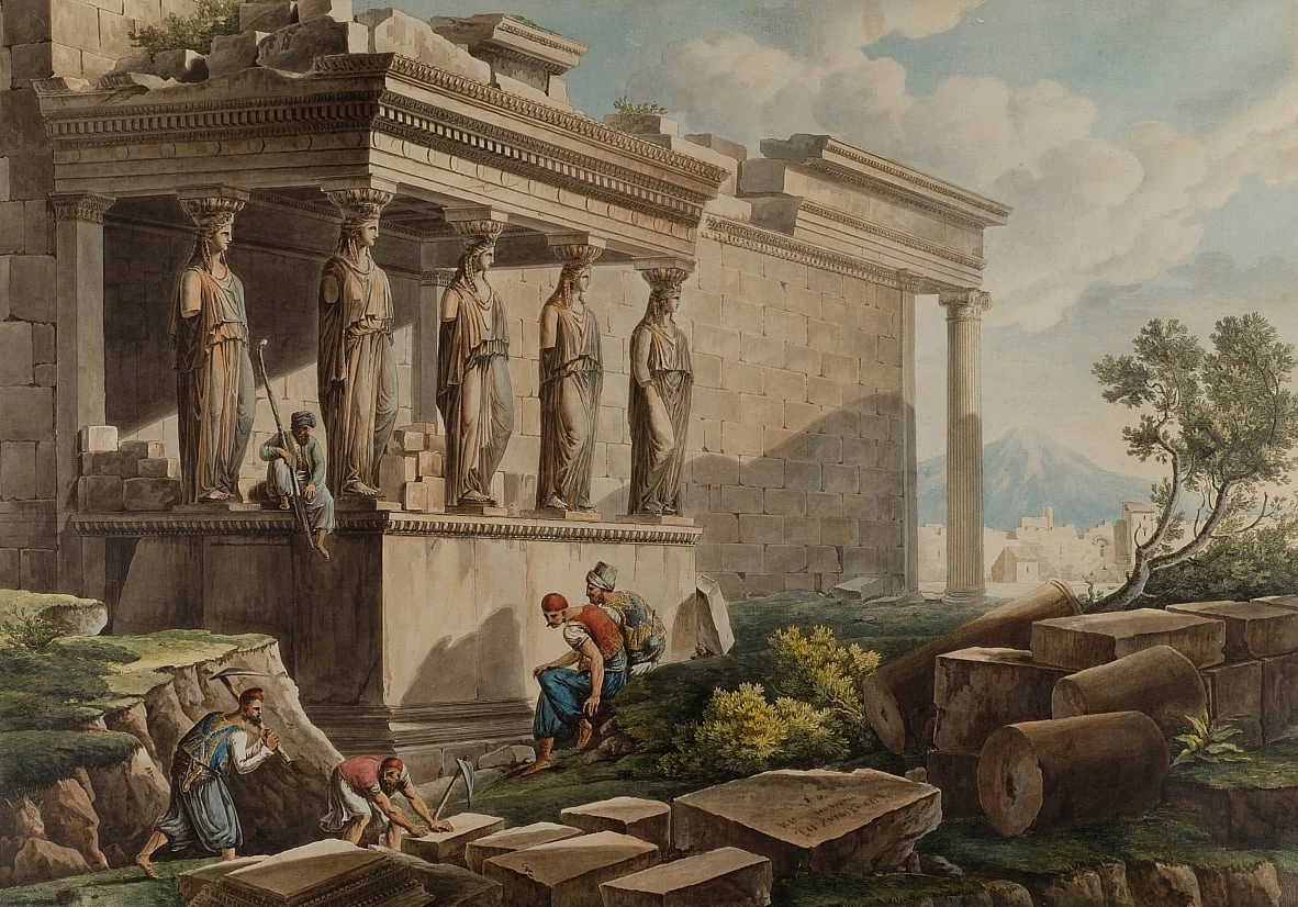 Il Portico delle Cariatidi sull'Erectheion - Museo Benaki, Atene